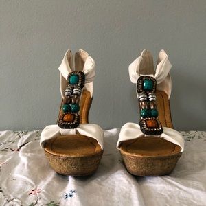 White and tan wedges